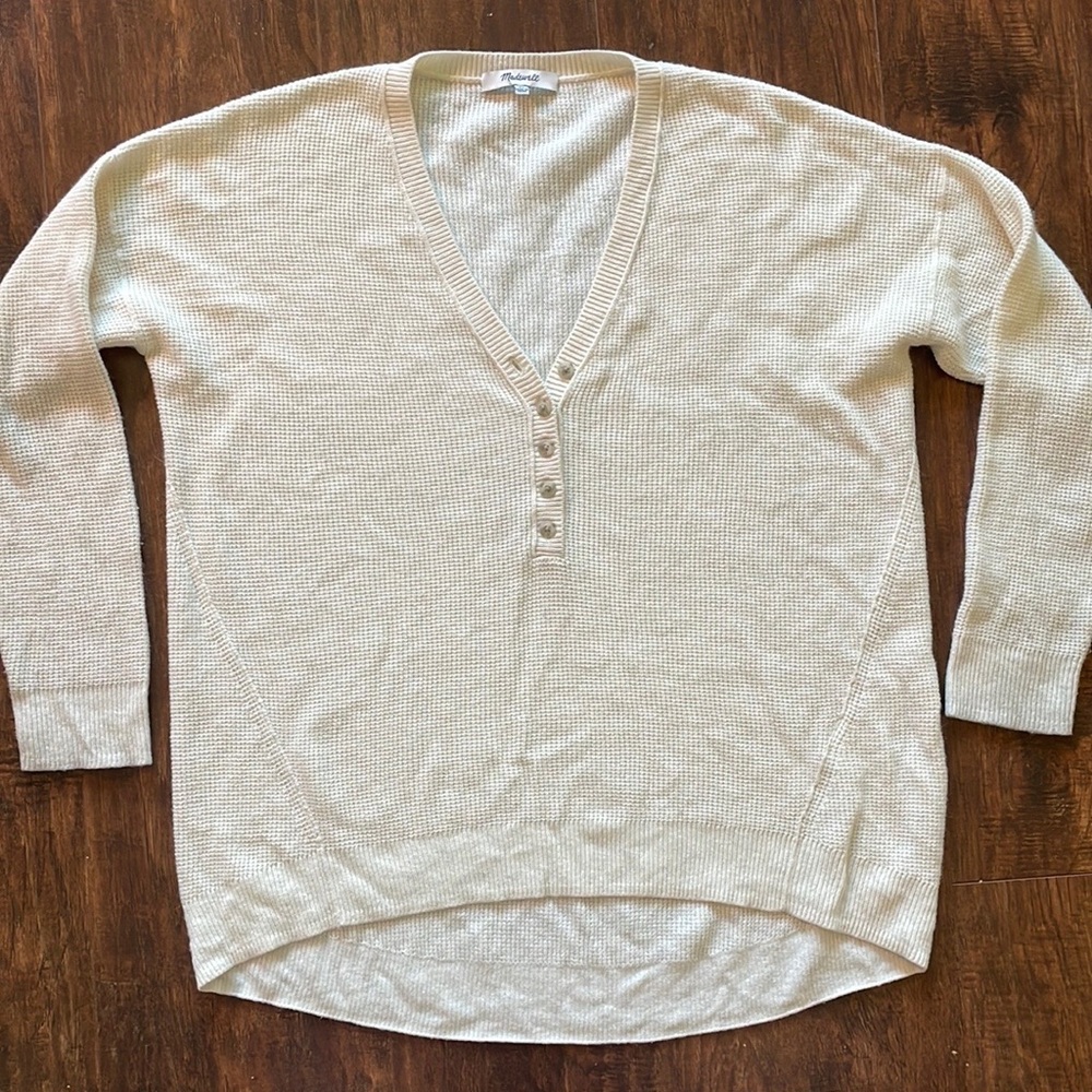 Madewell Alpaca Wool Blend Loose Fit Oversized Sweater Buttons Size XS - Picture 1 of 10